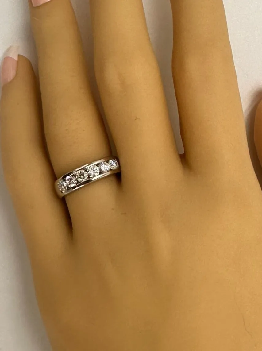 Luxurious White Gold Diamond Ring with Channel Set Brilliance
