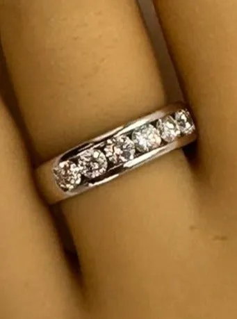 Luxurious White Gold Diamond Ring with Channel Set Brilliance