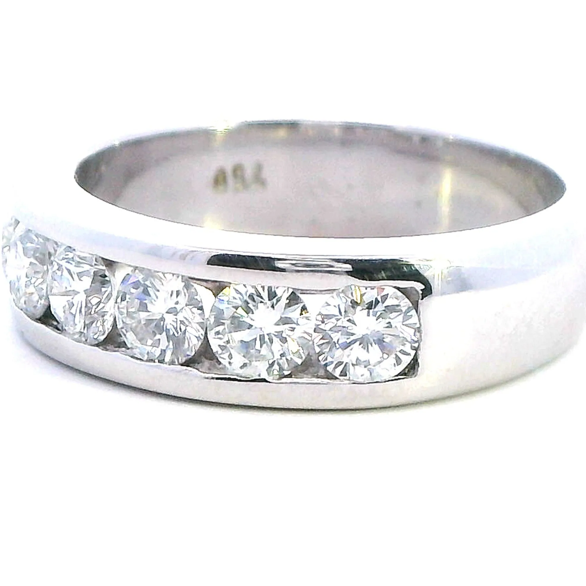 Luxurious White Gold Diamond Ring with Channel Set Brilliance