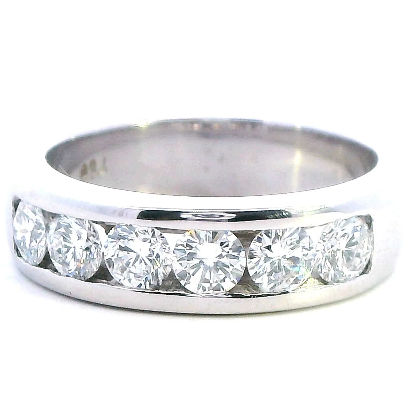 Luxurious White Gold Diamond Ring with Channel Set Brilliance