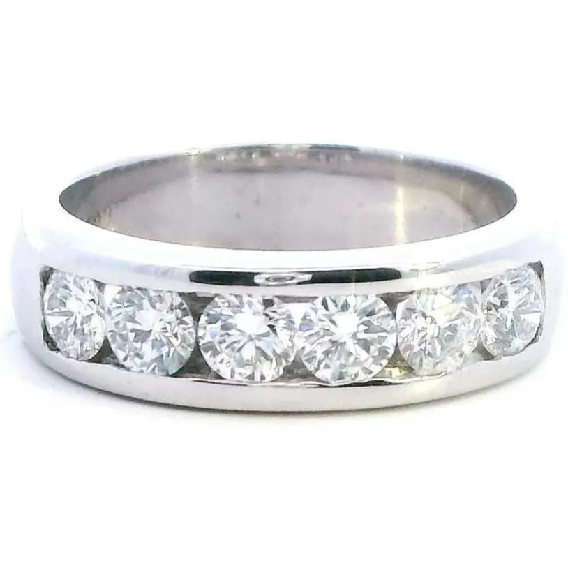 Luxurious White Gold Diamond Ring with Channel Set Brilliance