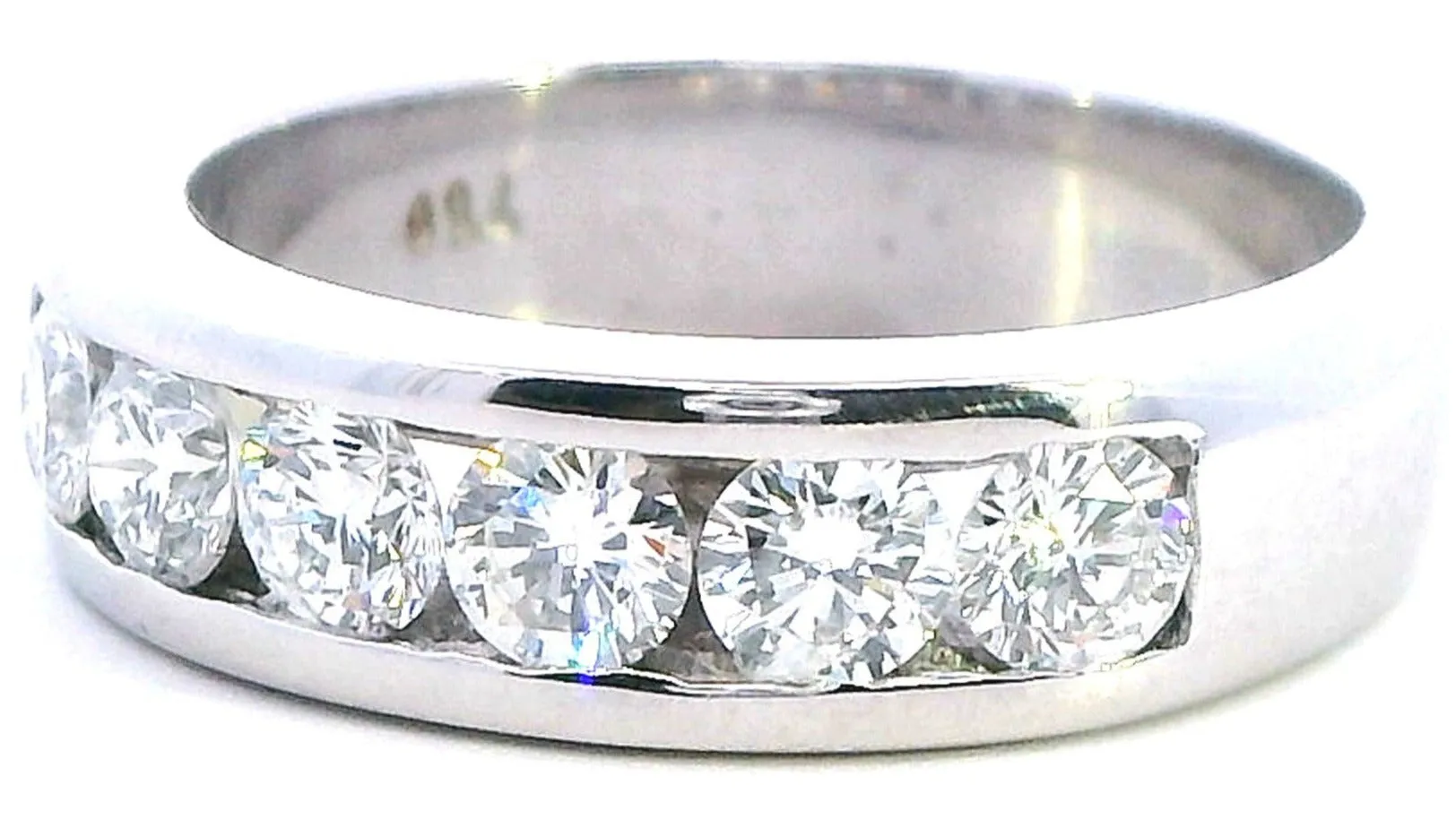 Luxurious White Gold Diamond Ring with Channel Set Brilliance