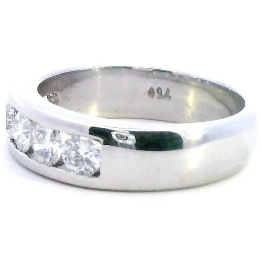 Luxurious White Gold Diamond Ring with Channel Set Brilliance