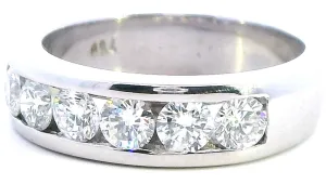 Luxurious White Gold Diamond Ring with Channel Set Brilliance
