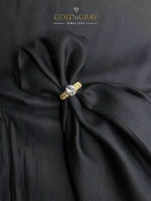 Luxury Gemstone Cocktail Ring Set with Crystal-Encrusted Bands