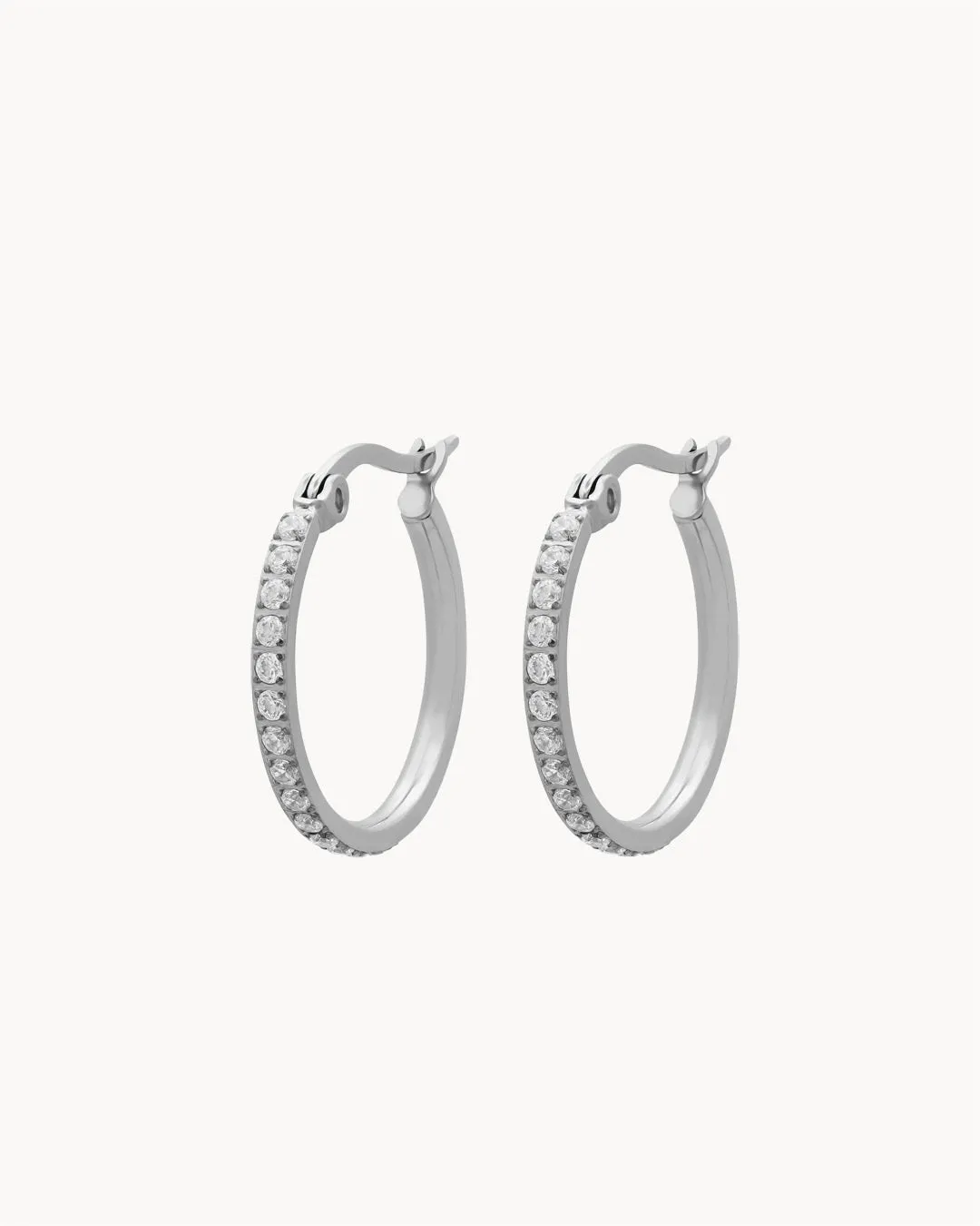 Medium Starlight Hoop Earrings, Silver