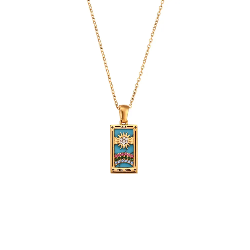 Moon Sun Lover Tarot Necklaces for Women - Set the Trend with This Celestial Statement Piece
