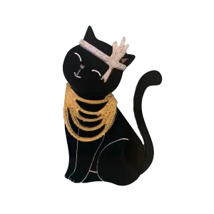 Mrs Catsby black kitty brooch