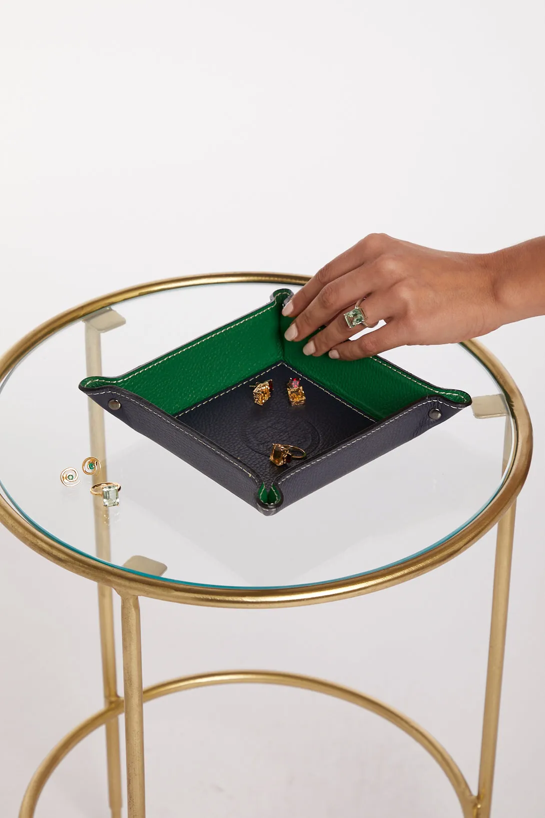 Navy & Green Jewellery Tray