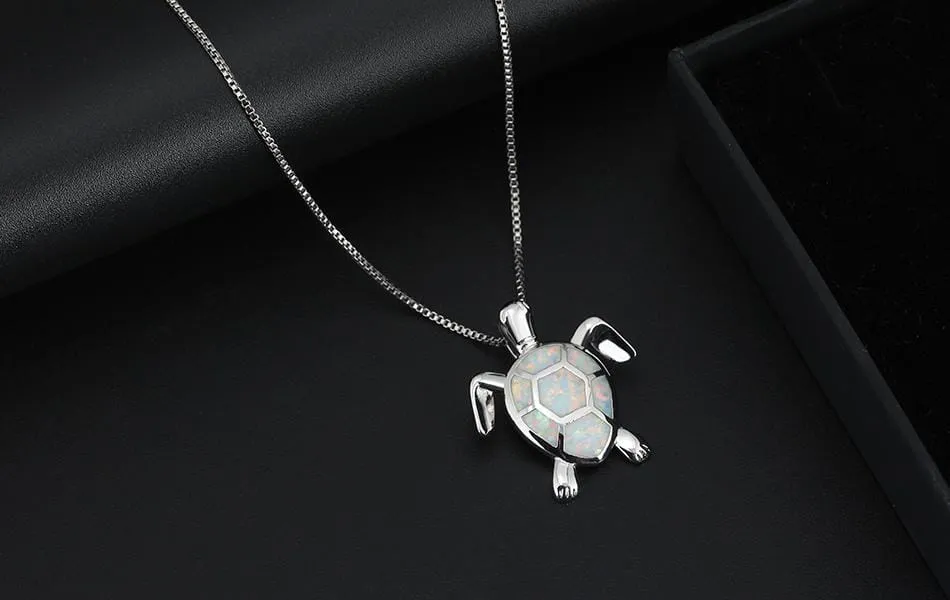 Ocean Turtle Opal Necklace