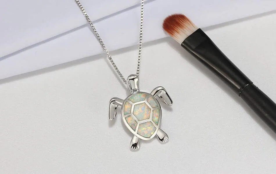 Ocean Turtle Opal Necklace