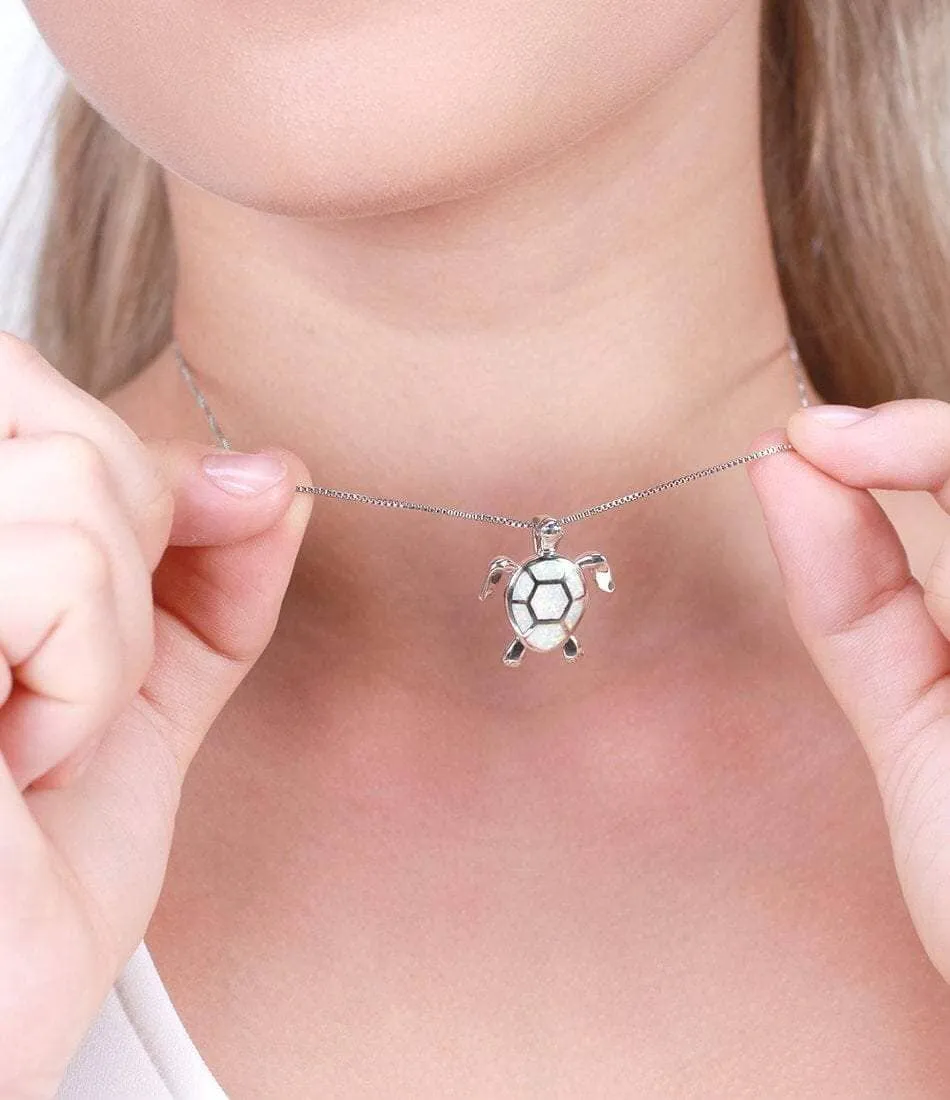 Ocean Turtle Opal Necklace