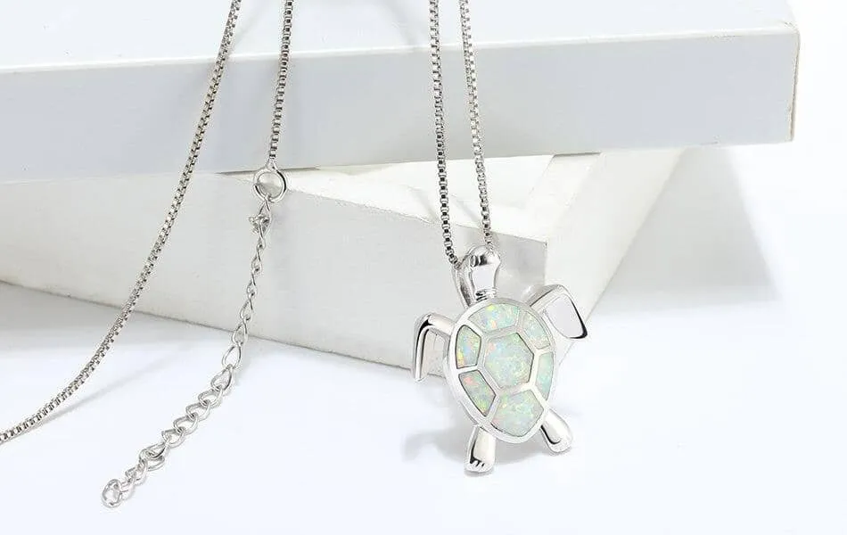 Ocean Turtle Opal Necklace