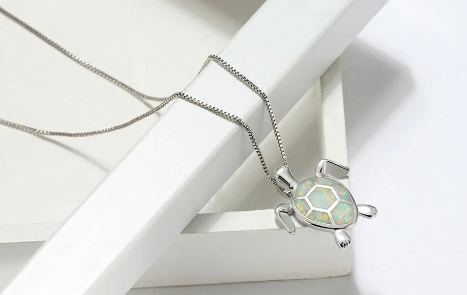 Ocean Turtle Opal Necklace