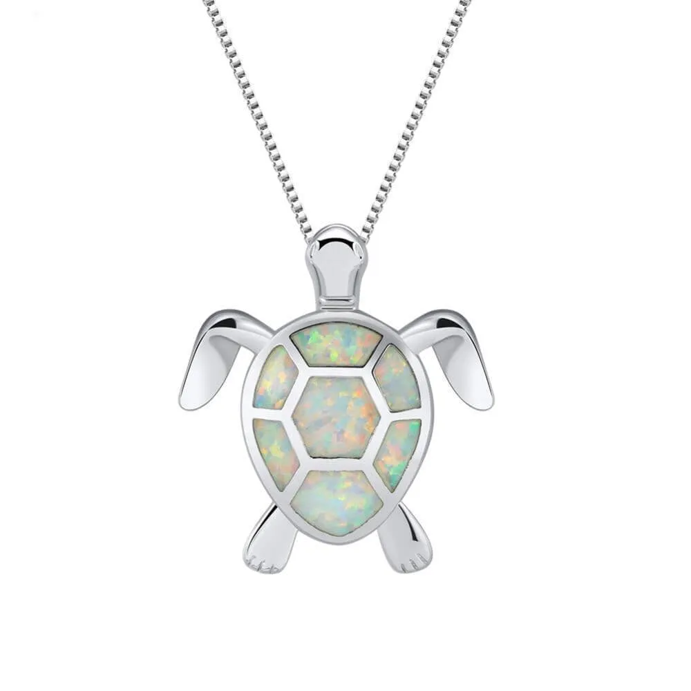 Ocean Turtle Opal Necklace