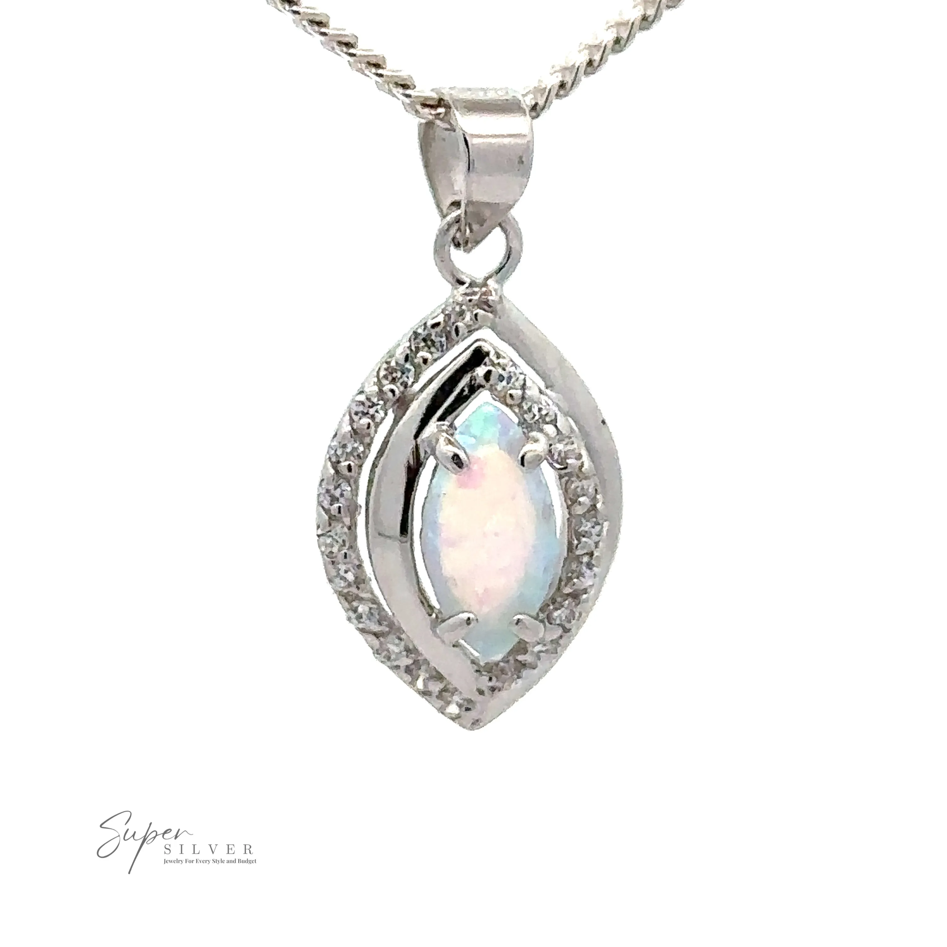 Opal Pendants with Cubic Zirconia