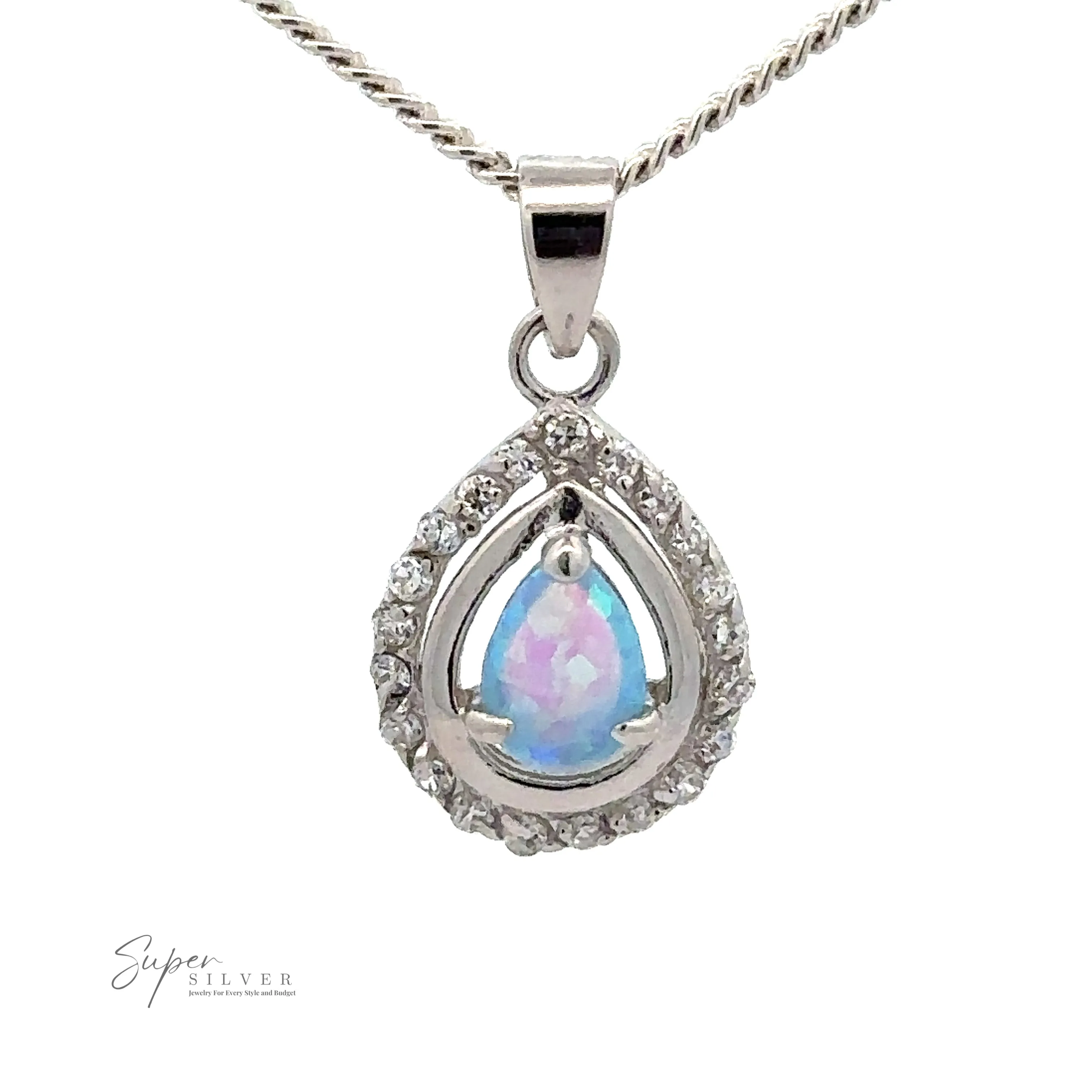 Opal Pendants with Cubic Zirconia