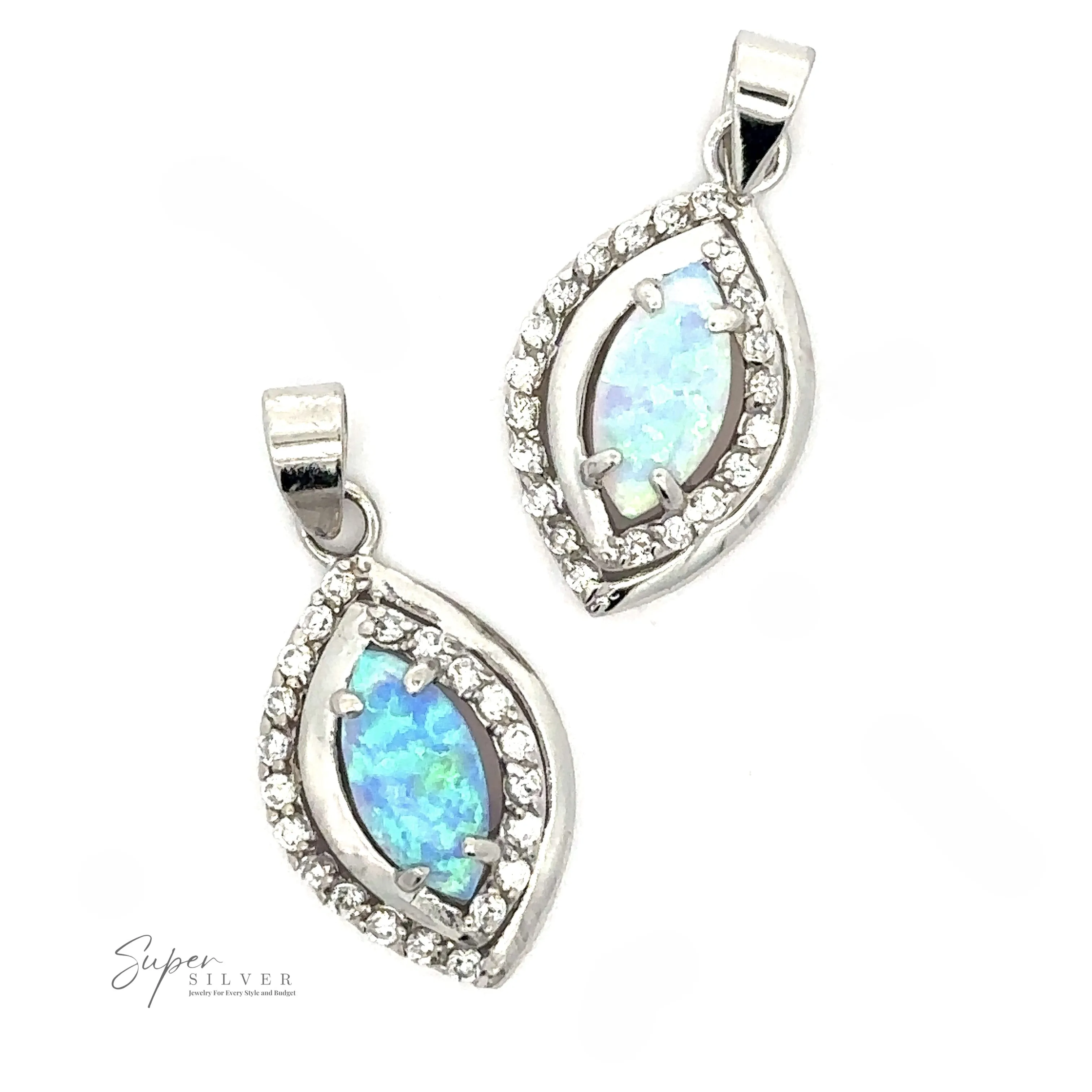 Opal Pendants with Cubic Zirconia