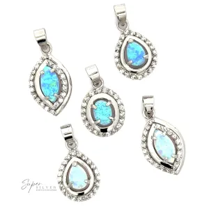 Opal Pendants with Cubic Zirconia