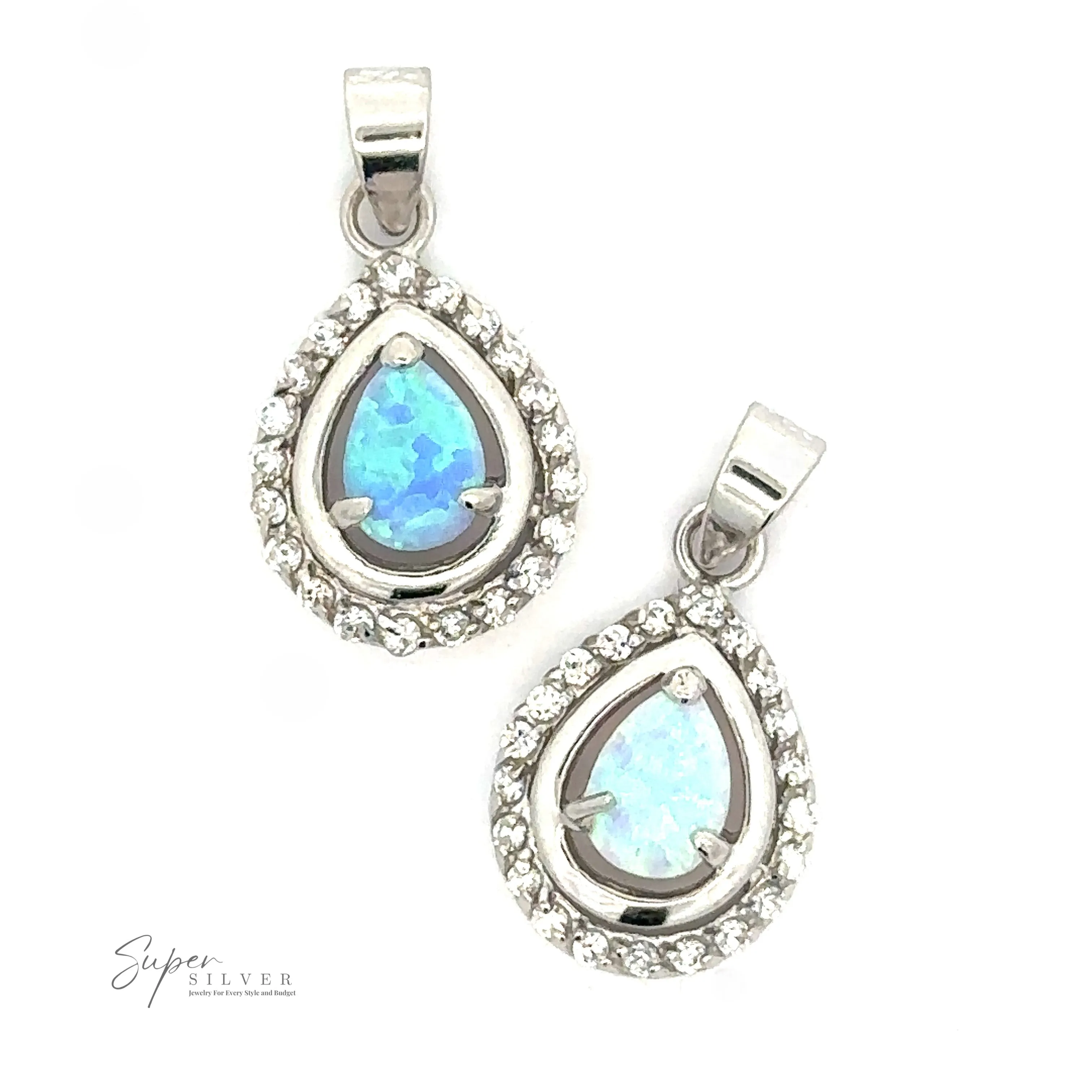 Opal Pendants with Cubic Zirconia
