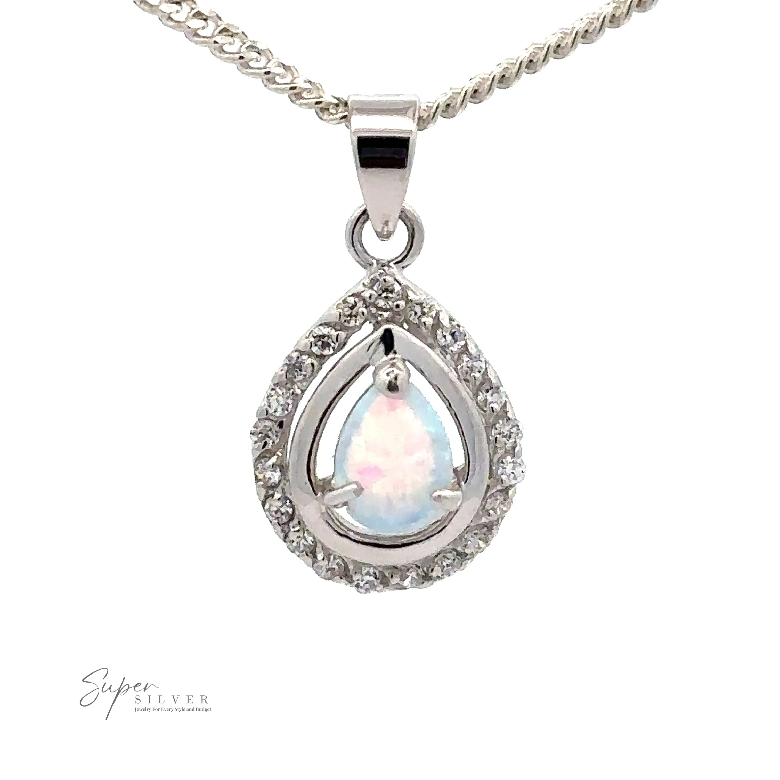 Opal Pendants with Cubic Zirconia