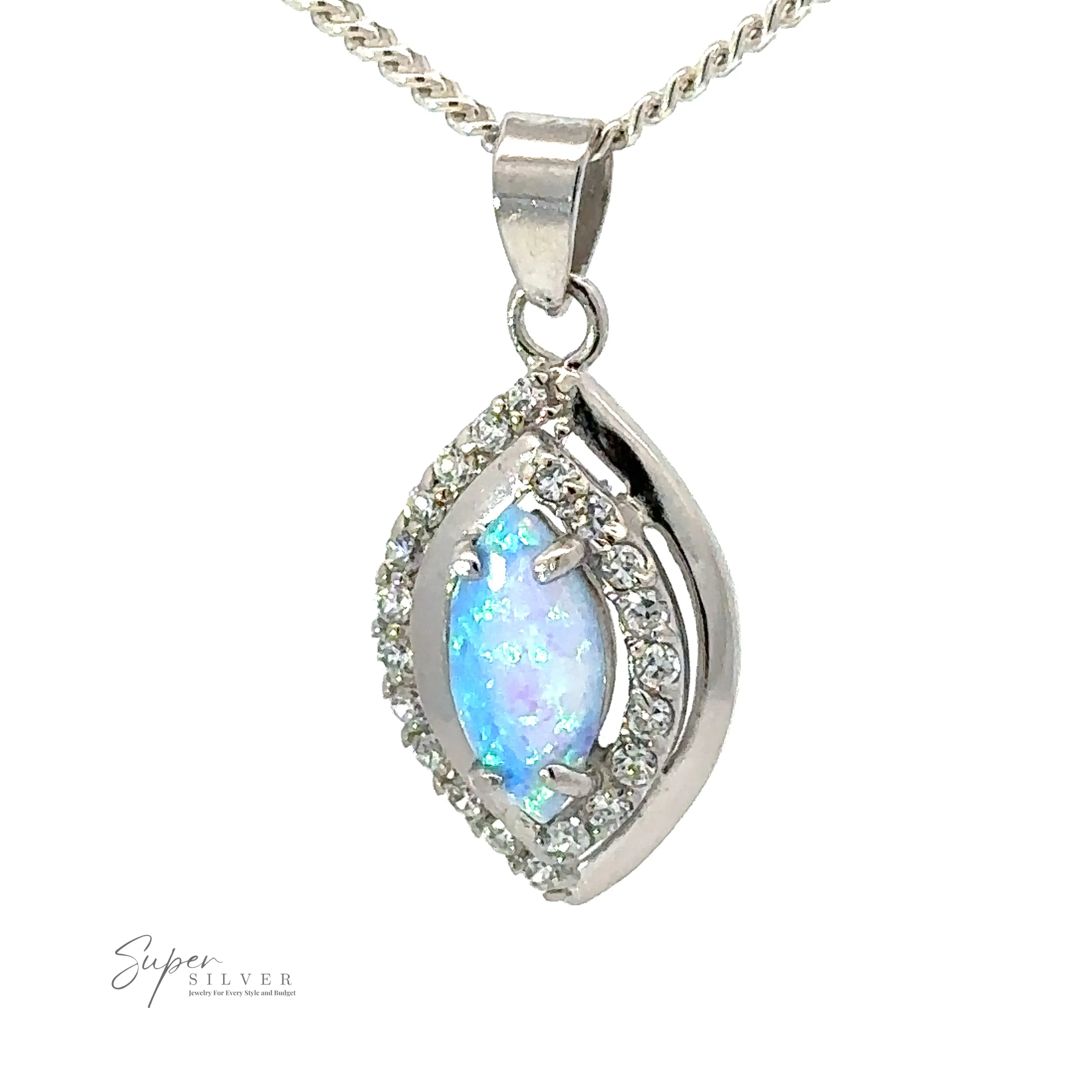 Opal Pendants with Cubic Zirconia