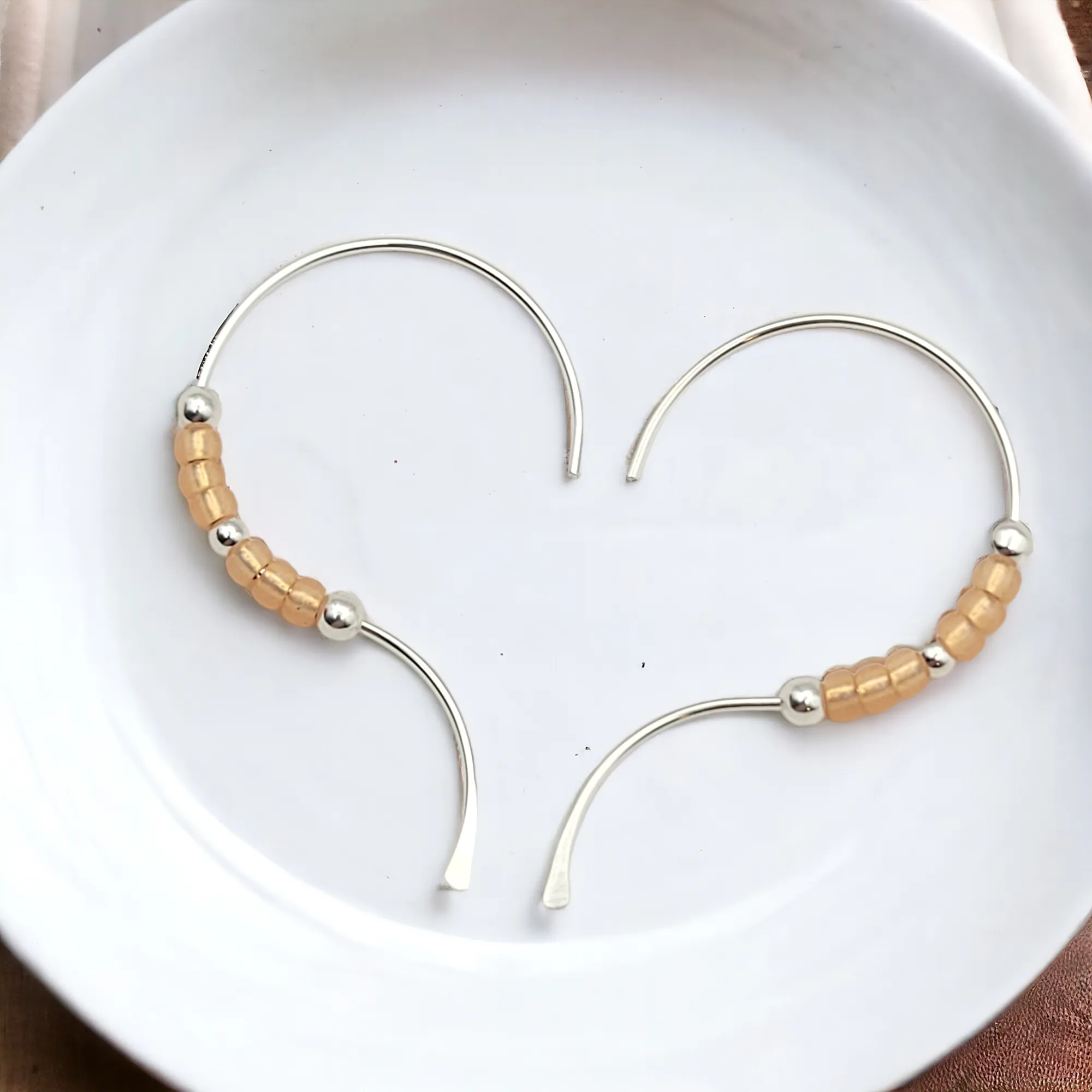 Open Heart - Silver & Orange