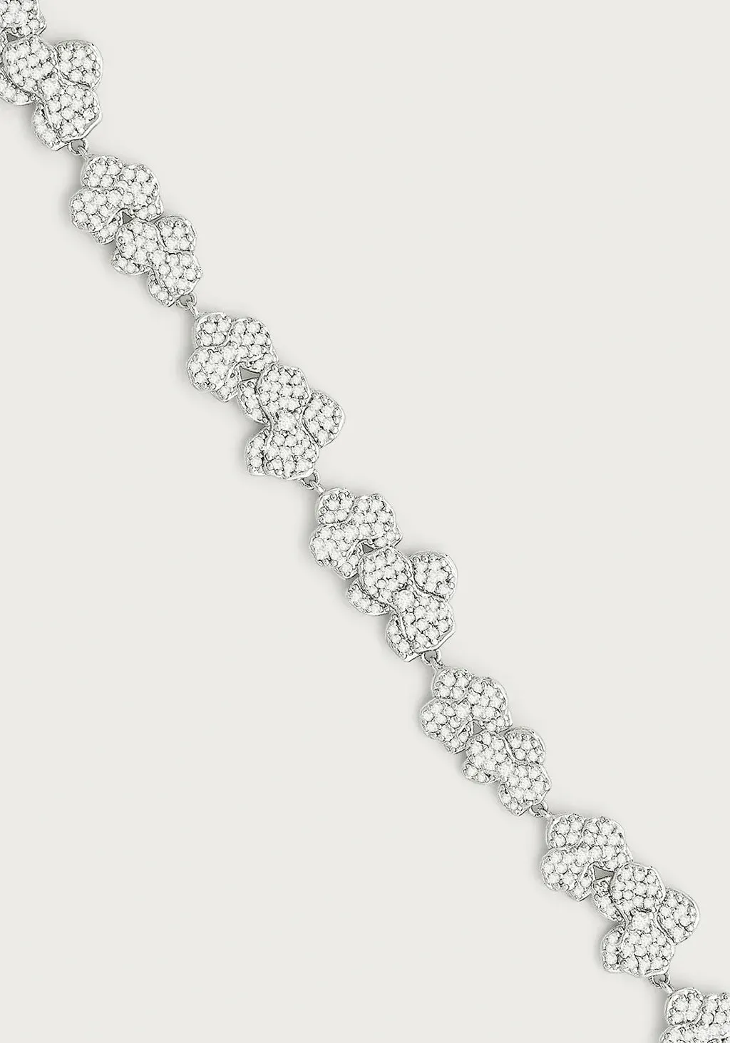 Orchid White Pavé Tennis Bracelet, Silver