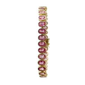 Oval Pink Crystal Tennis Bracelet