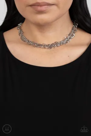 Paparazzi Cause a Commotion - Silver Choker Necklace