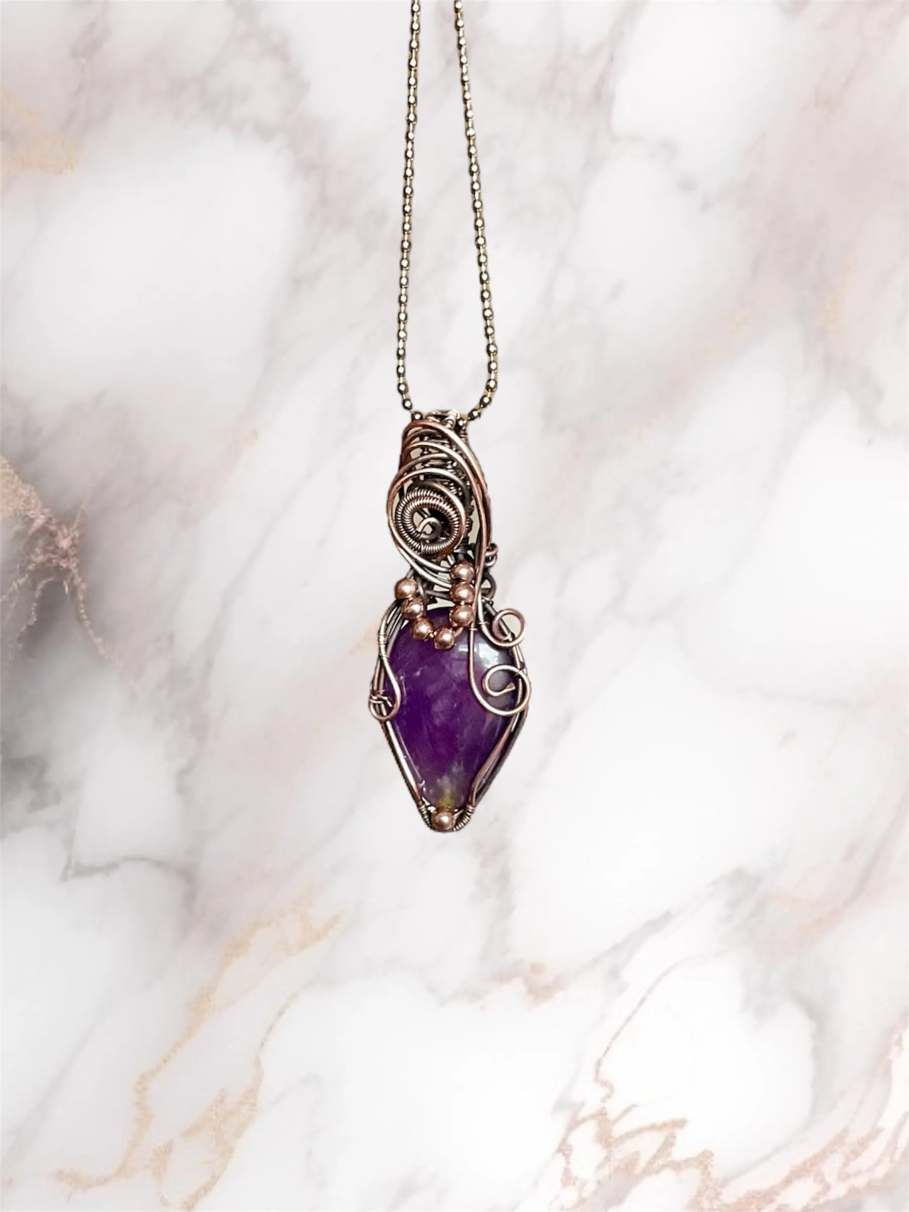 Pear Shaped Crystal Wire Wrapped Pendants