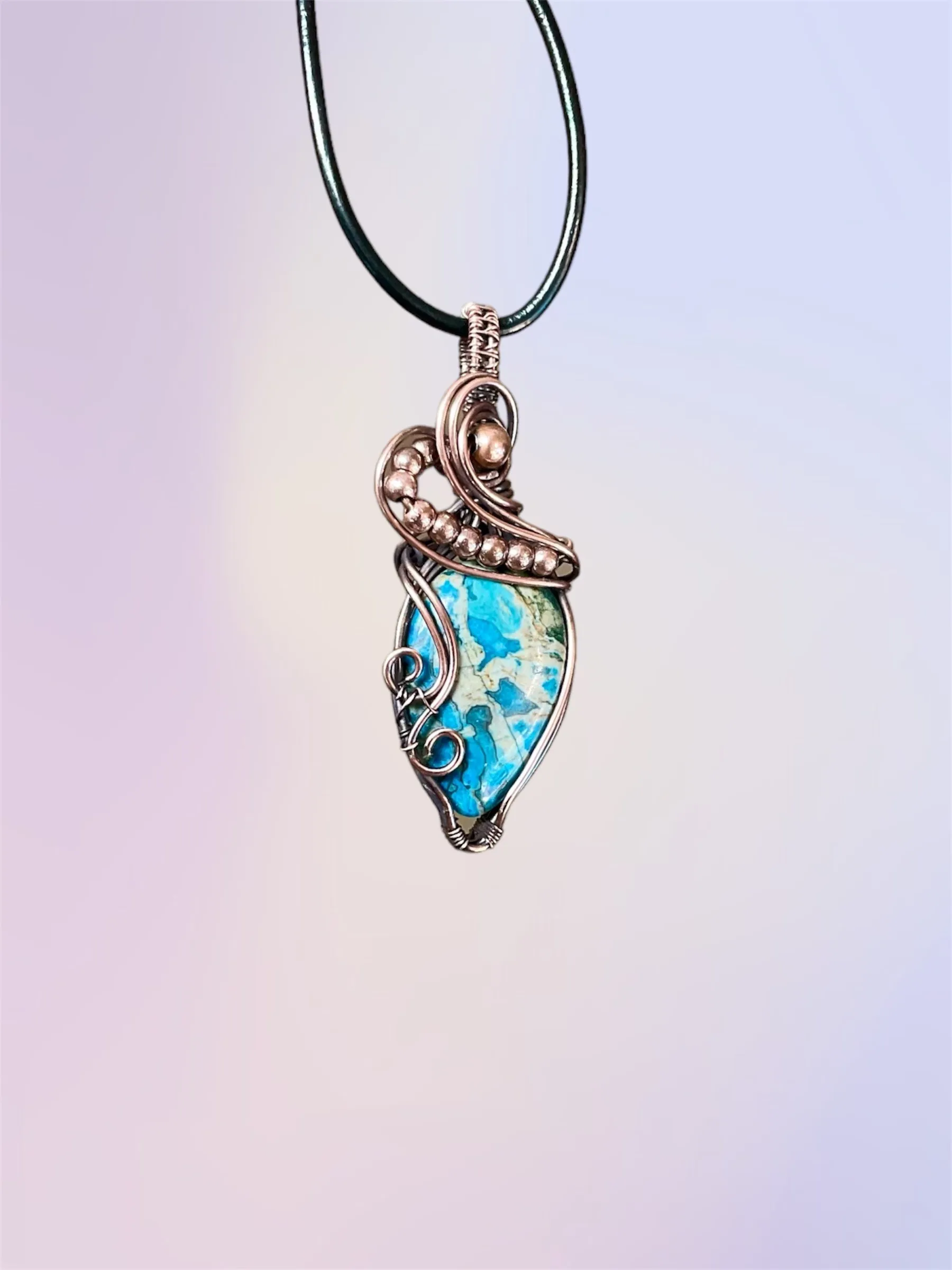 Pear Shaped Crystal Wire Wrapped Pendants