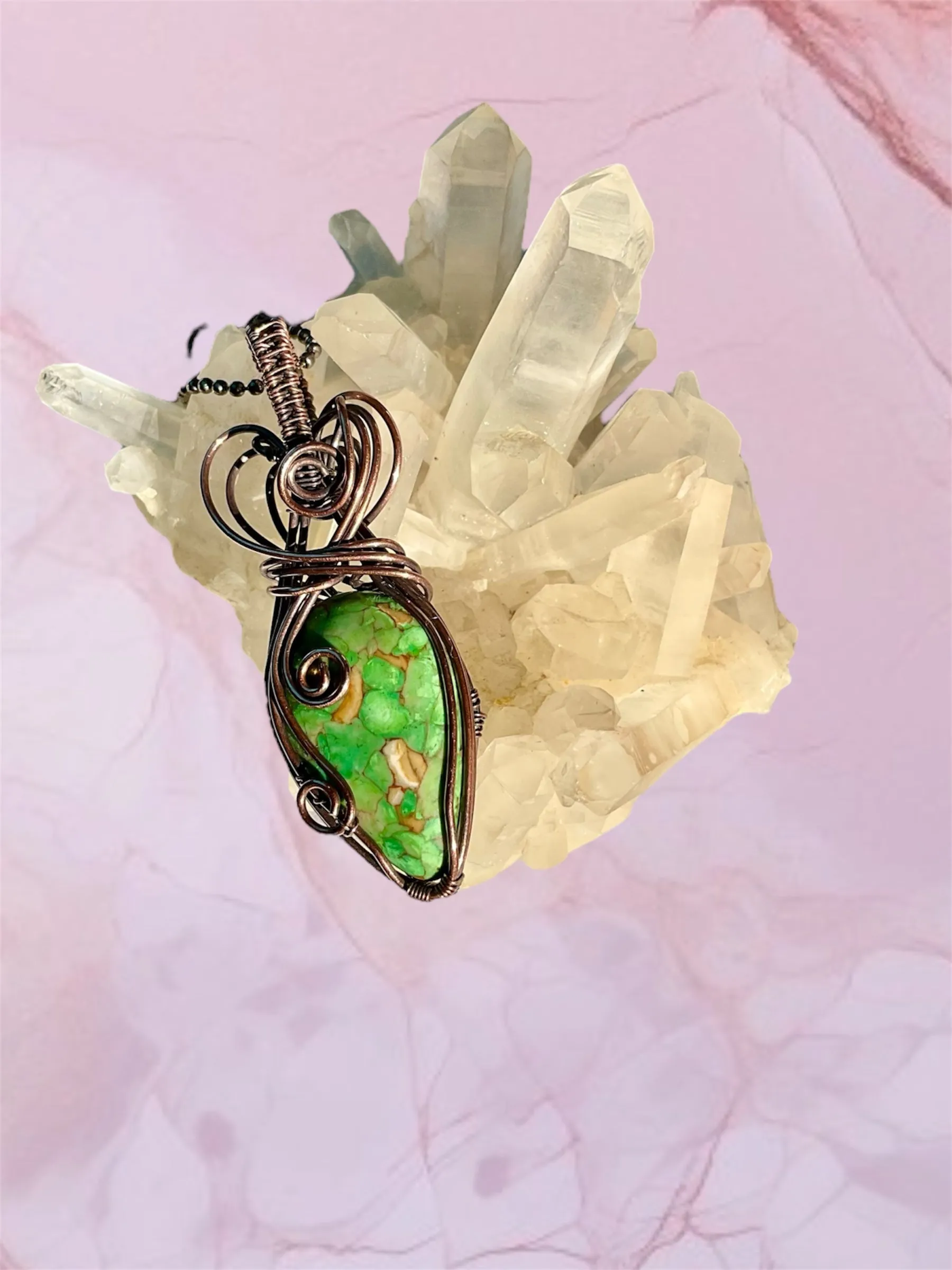 Pear Shaped Crystal Wire Wrapped Pendants