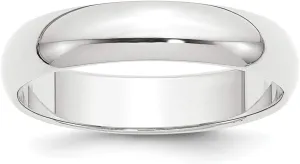 Platinum 5mm Half-Round Wedding Band, Size: 5, Platinum
