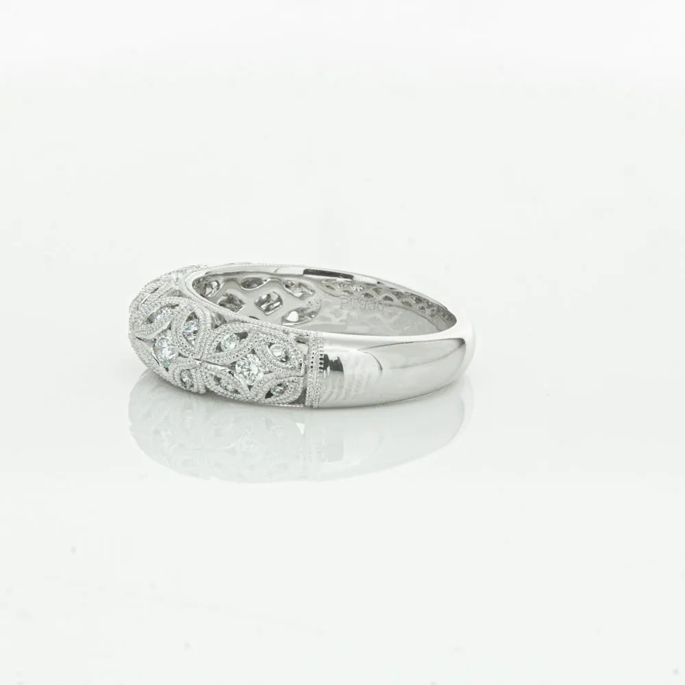 Platinum Diamond Filigree Ring
