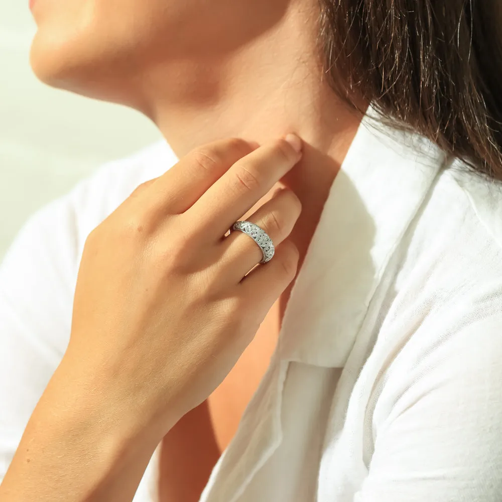 Platinum Diamond Filigree Ring