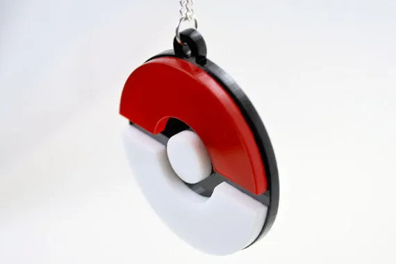 Pokemon Pokeball Laser Cut Acrylic Pendant Necklace