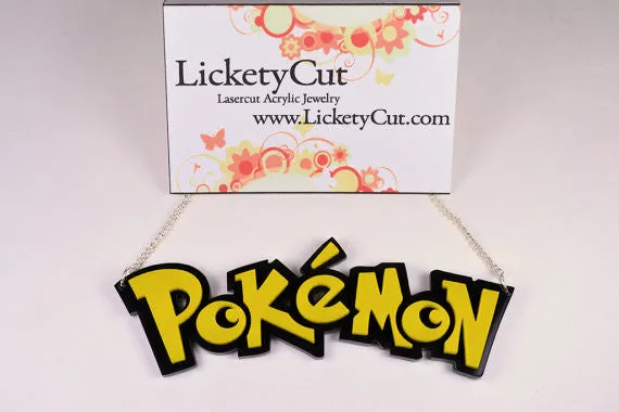 Pokemon Pokeball Laser Cut Acrylic Pendant Necklace
