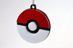 Pokemon Pokeball Laser Cut Acrylic Pendant Necklace
