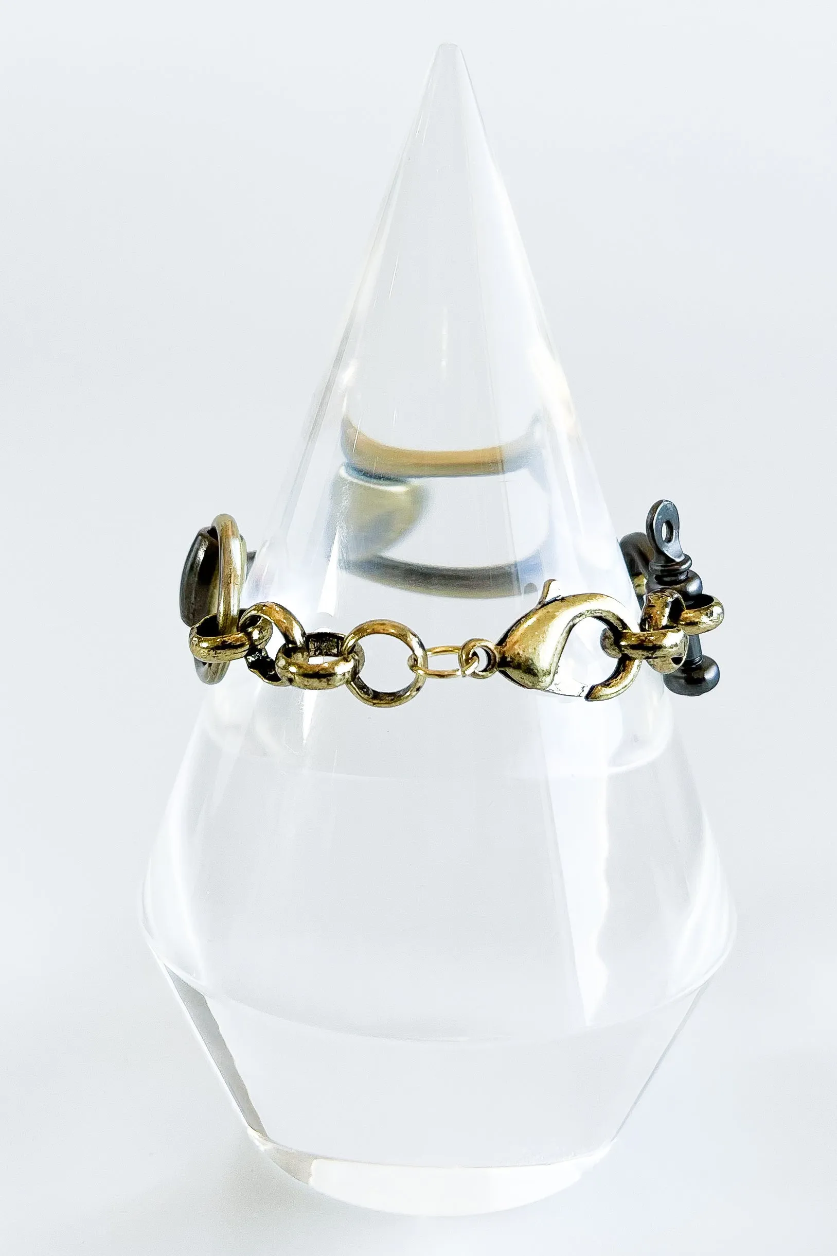 Pre Order CB Custom Double Horsebit Bracelet - Bronze/Hematite