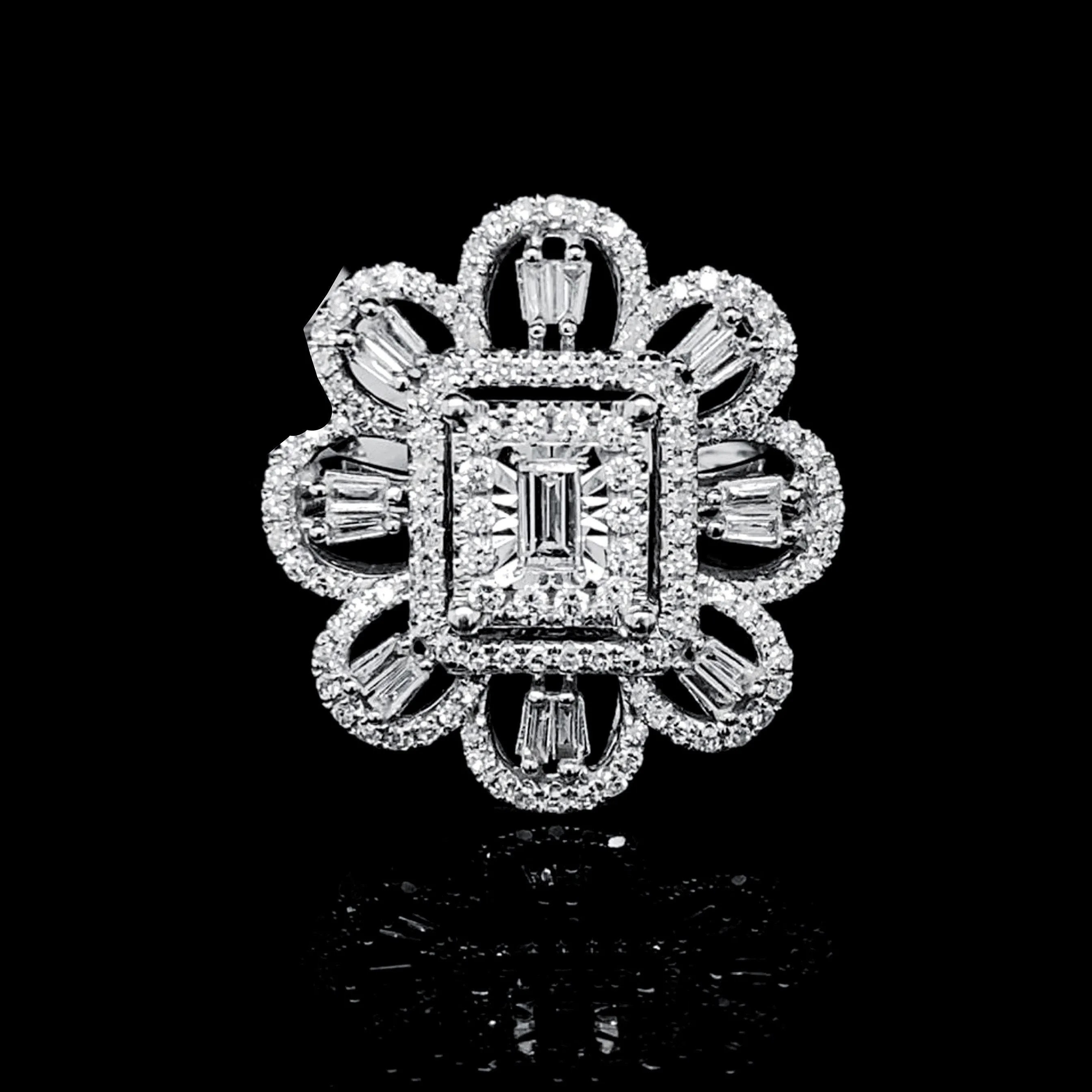 PREORDER | Floral Statement Diamond Ring 14kt