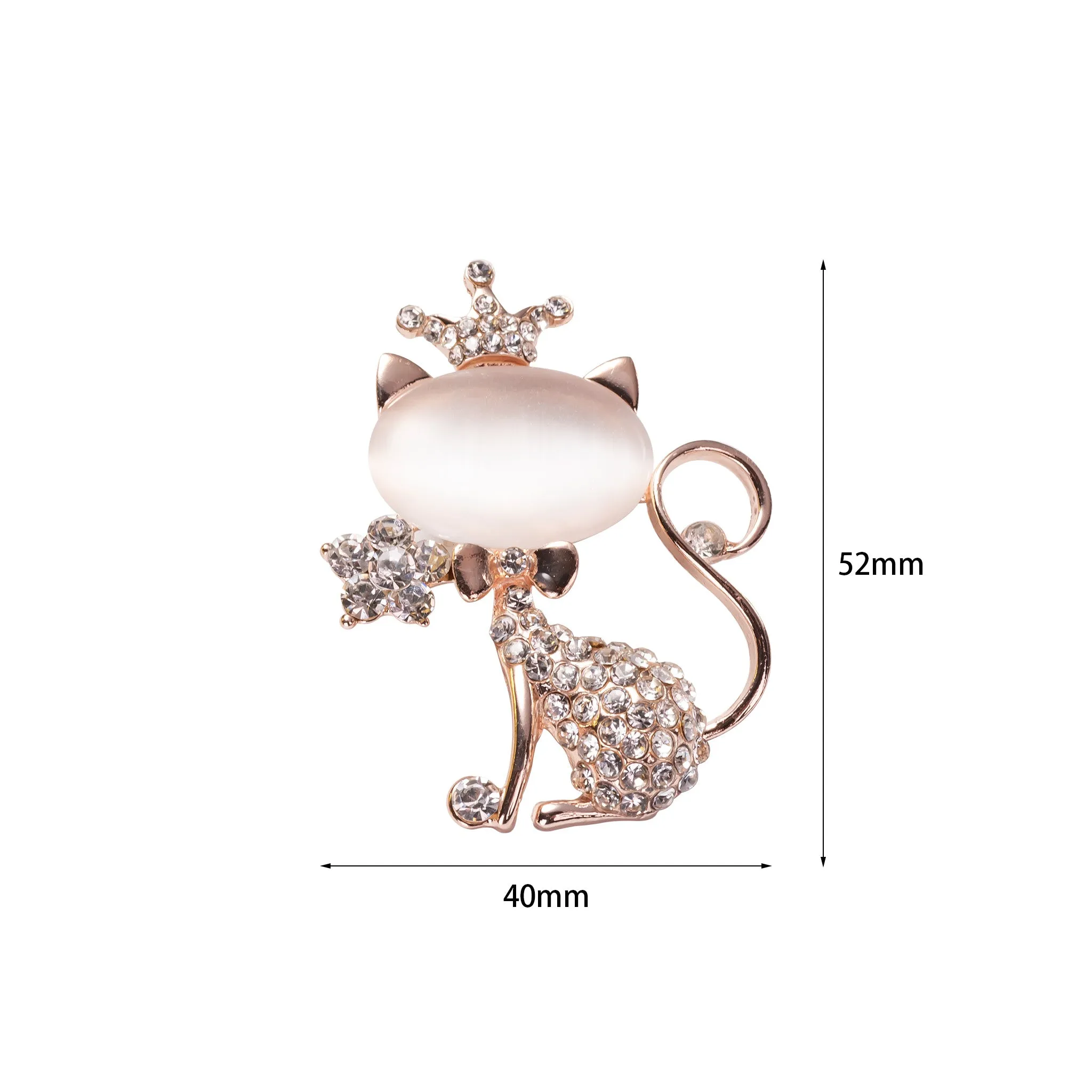 Queen Cat Brooch Pin Jewelry and Pendant Necklace
