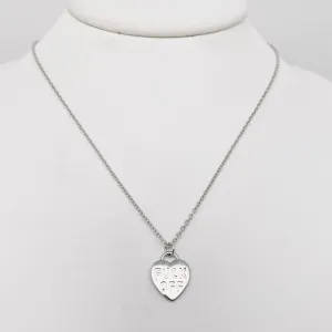 "Fuck Off" Heart Pendant Necklace in Silver