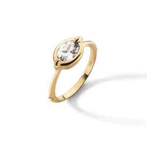 "POINTS NORTH" ROCK CRYSTAL RING WITH DIAMONDS