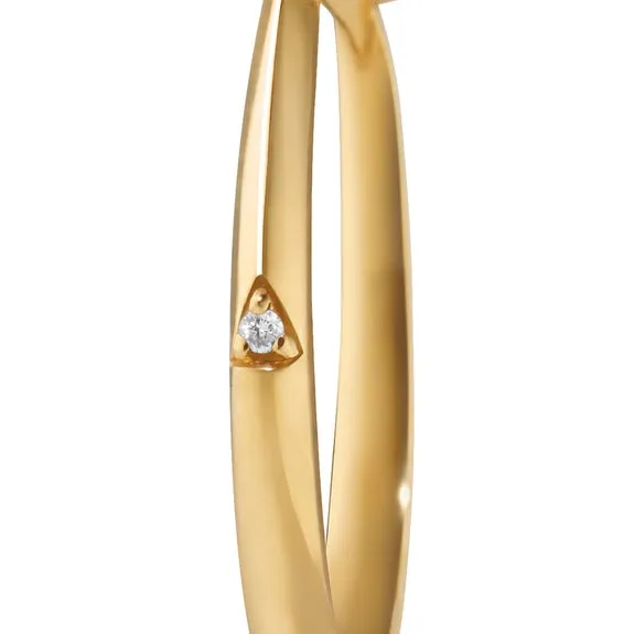 "POINTS NORTH" ROCK CRYSTAL RING WITH DIAMONDS