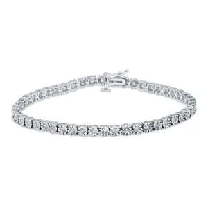 Radiant Glamour: 10K White Gold 0.97-1.12CT D-Bracelet