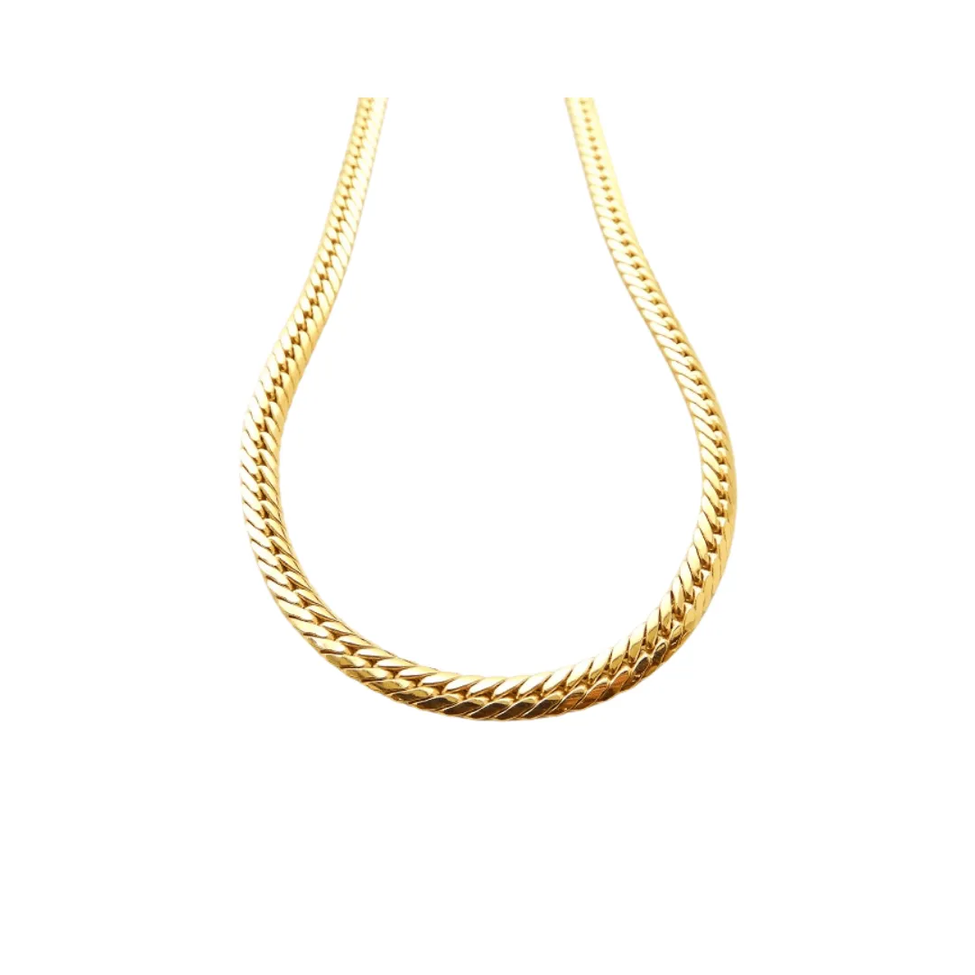 Rich 10K Yellow Gold 5mm Rounded Herringbone Chain 18"