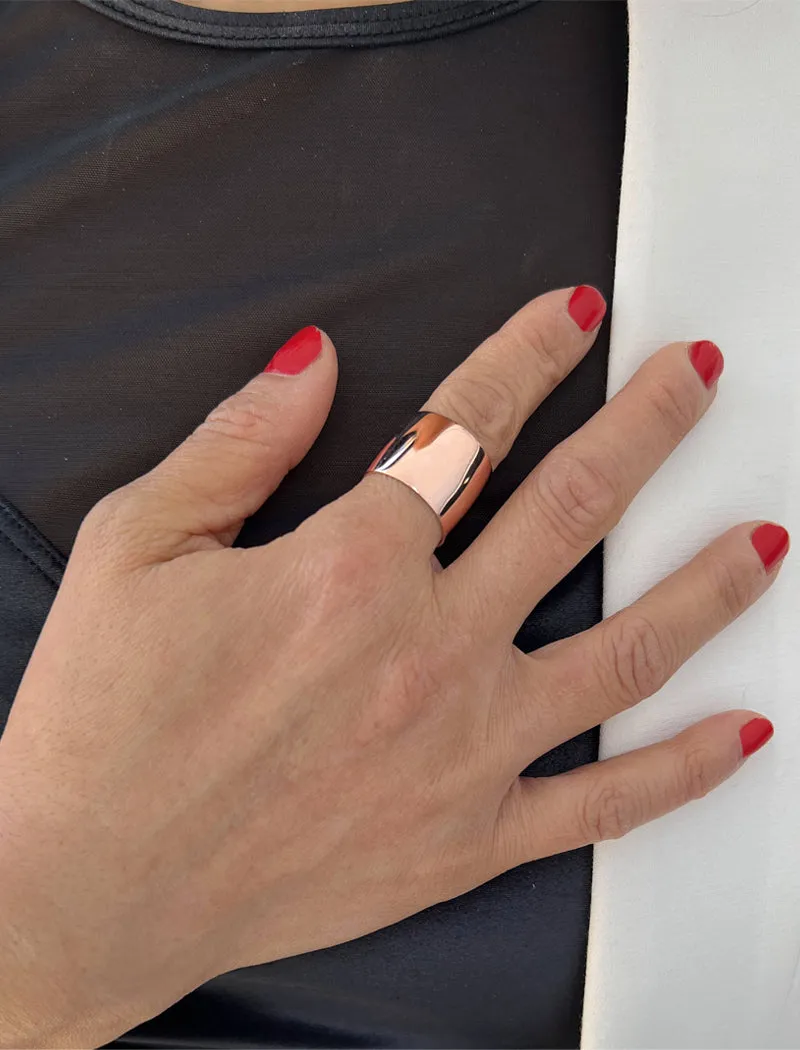 RICH Thick Cigar Band Ring | 18K Rose Gold Over Sterling Silver