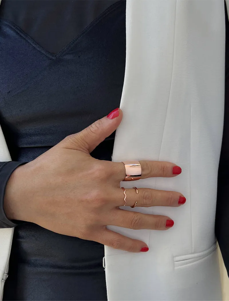 RICH Thick Cigar Band Ring | 18K Rose Gold Over Sterling Silver