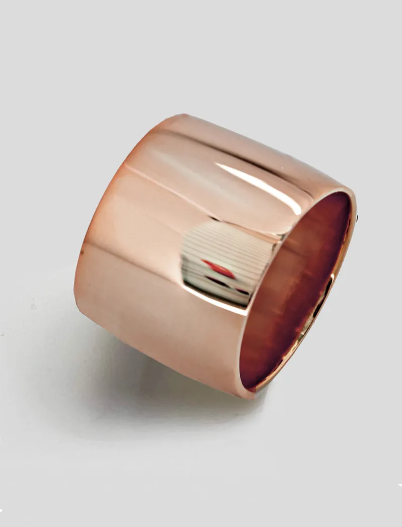 RICH Thick Cigar Band Ring | 18K Rose Gold Over Sterling Silver
